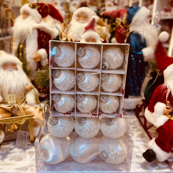 Glitter Balls as Decoration for Christmas Tree Comes with Many Colors in 3 Sizes ( 12 c )